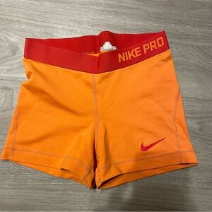 Nike Pro Orange Athletic Shorts